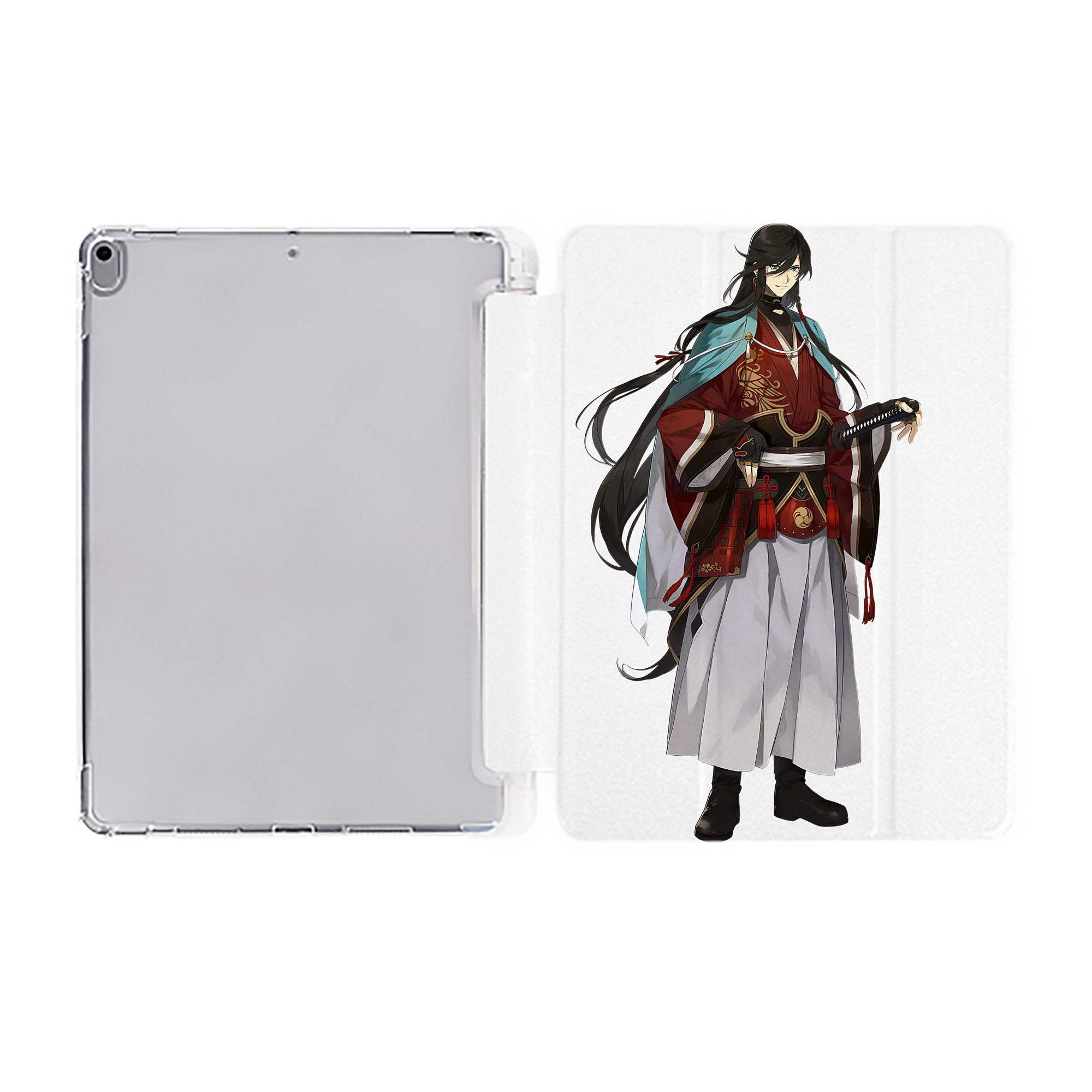（画像用） 刀剣乱舞 Touken Ranbu IPad ケース ペン収納付き 三つ折りスタンド PUレザー×シリコン 対応機種9.5/10.5/10.9インチ